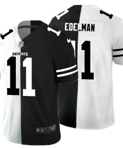 New England Patriots #11 Julian Edelman Black V White Peace Split Nike Vapor Untouchable Limited NFL Jersey