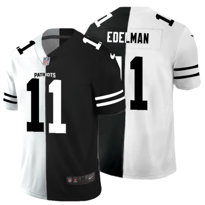 New England Patriots #11 Julian Edelman Black V White Peace Split Nike Vapor Untouchable Limited NFL Jersey