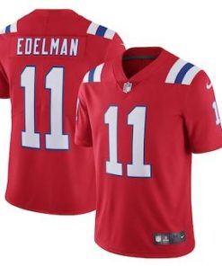 New England Patriots #11 Julian Edelman Nike Red Alternate 2020 Vapor Limited Jersey