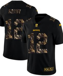 New England Patriots #12 Tom Brady Black Nike Flocked Lightning Vapor Limited NFL Jersey