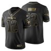 New England Patriots #12 Tom Brady Nike Black Golden Limited NFL 100 Jersey