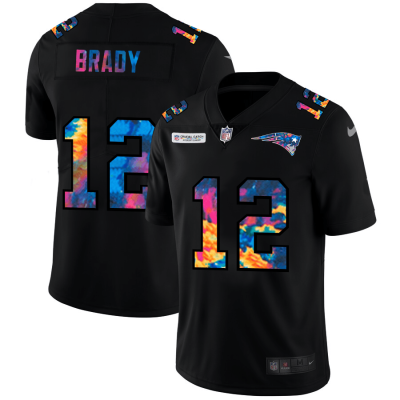 New England Patriots #12 Tom Brady Nike Multi-Color Black 2020 NFL Crucial Catch Vapor Untouchable Limited Jersey