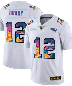 New England Patriots #12 Tom Brady White Nike Multi-Color 2020 NFL Crucial Catch Limited NFL Jersey