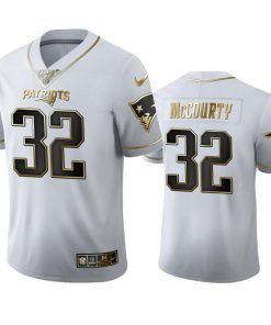 New England Patriots #32 Devin Mccourty Nike White Golden Edition Vapor Limited NFL 100 Jersey