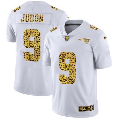 New England Patriots #9 Matt Judon Nike Flocked Leopard Print Vapor Limited NFL Jersey White