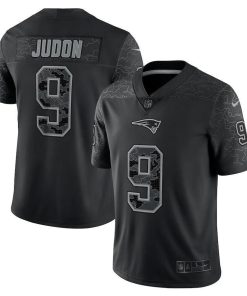 New England Patriots #9 Matthew Judon Black Nike NFL Black Reflective Limited Jersey