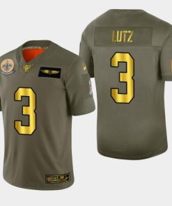 New Orleans New Orleans Saints #3 Wil Lutz Nike Olive Gold 2019 Salute to Service Limited NFL 100 Jersey