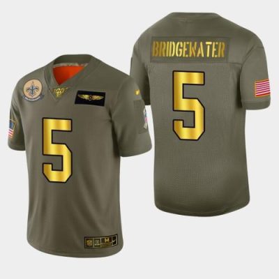 New Orleans New Orleans Saints #5 Teddy Bridgewater Nike Olive Gold 2019 Salute to Service Limited NFL 100 Jersey