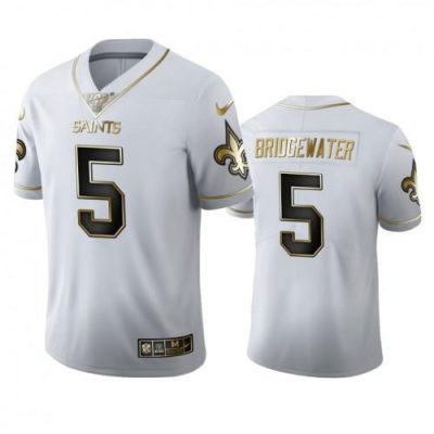 New Orleans New Orleans Saints #5 Teddy Bridgewater Nike White Golden Edition Vapor Limited NFL 100 Jersey
