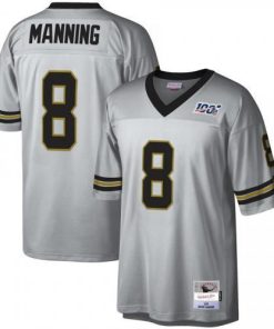 New Orleans New Orleans Saints #8 Archie Manning Mitchell & Ness NFL 100 Retired Player Platinum Jersey