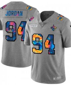 New Orleans New Orleans Saints #94 Cameron Jordan Nike Multi-Color 2020 NFL Crucial Catch NFL Jersey Greyheather