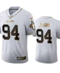 New Orleans New Orleans Saints #94 Cameron Jordan Nike White Golden Edition Vapor Limited NFL 100 Jersey