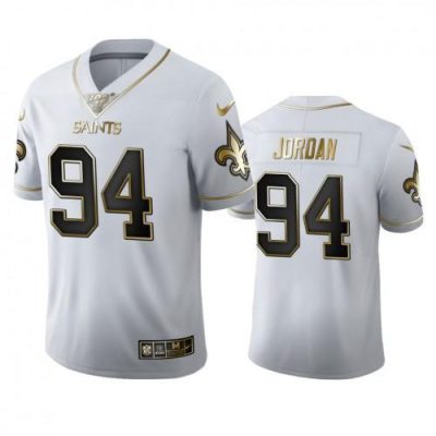New Orleans New Orleans Saints #94 Cameron Jordan Nike White Golden Edition Vapor Limited NFL 100 Jersey