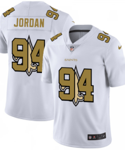 New Orleans New Orleans Saints #94 Cameron Jordan White Nike Team Logo Dual Overlap Limited NFL Jersey