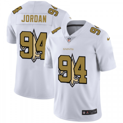 New Orleans New Orleans Saints #94 Cameron Jordan White Nike Team Logo Dual Overlap Limited NFL Jersey