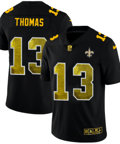 New Orleans Saints #13 Michael Thomas Black Nike Golden Sequin Vapor Limited NFL Jersey