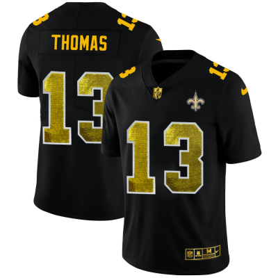 New Orleans Saints #13 Michael Thomas Black Nike Golden Sequin Vapor Limited NFL Jersey