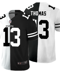 New Orleans Saints #13 Michael Thomas Black V White Peace Split Nike Vapor Untouchable Limited NFL Jersey