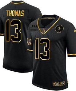 New Orleans Saints #13 Michael Thomas Nike 2020 Salute To Service Golden Limited NFL Jersey Black