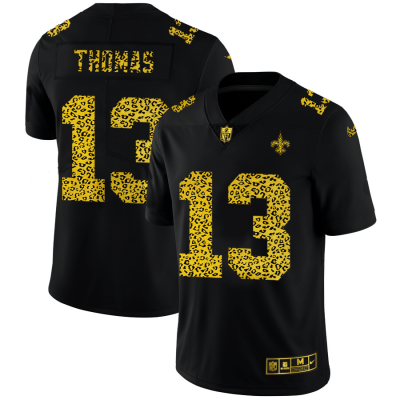 New Orleans Saints #13 Michael Thomas Nike Leopard Print Fashion Vapor Limited NFL Jersey Black