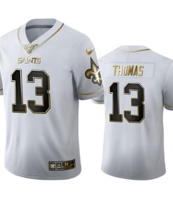 New Orleans Saints #13 Michael Thomas Nike White Golden Edition Vapor Limited NFL 100 Jersey