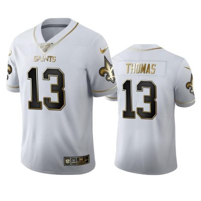 New Orleans Saints #13 Michael Thomas Nike White Golden Edition Vapor Limited NFL 100 Jersey