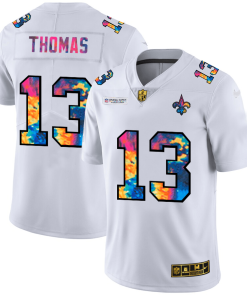 New Orleans Saints #13 Michael Thomas White Nike Multi-Color 2020 NFL Crucial Catch Limited NFL Jersey