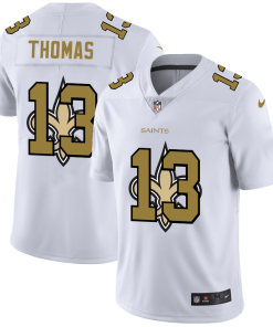 New Orleans Saints #13 Michael Thomas White Nike Team Logo Dual Overlap Limited NFL Jersey