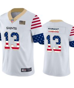 New Orleans Saints #13 Michael Thomas White Nike Team Logo USA Flag Vapor Untouchable Limited NFL Jersey