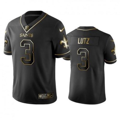 New Orleans Saints #3 Wil Lutz Stitched NFL Vapor Untouchable Limited Black Golden Jersey