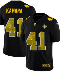New Orleans Saints #41 Alvin Kamara Black Nike Golden Sequin Vapor Limited NFL Jersey