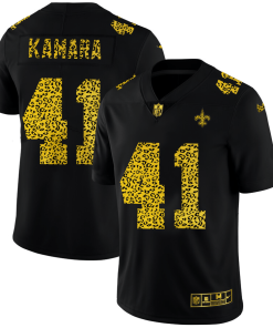 New Orleans Saints #41 Alvin Kamara Nike Leopard Print Fashion Vapor Limited NFL Jersey Black