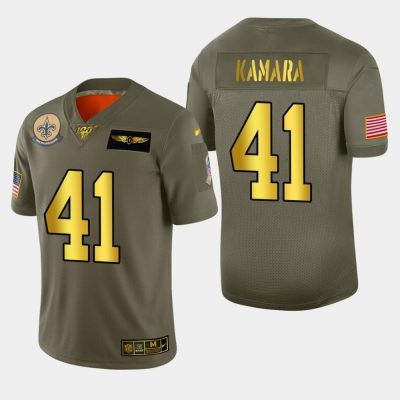New Orleans Saints #41 Alvin Kamara Nike Olive Gold 2019 Salute To Service Limited NFL 100 Jersey