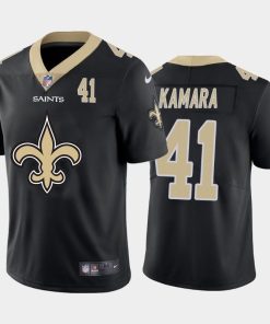 New Orleans Saints #41 Alvin Kamara Black Nike Big Team Logo Player Vapor Limited NFL Jersey