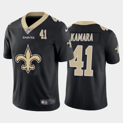 New Orleans Saints #41 Alvin Kamara Black Nike Big Team Logo Player Vapor Limited NFL Jersey