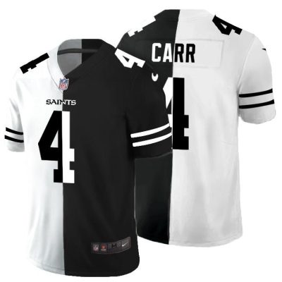 New Orleans Saints #4 Derek Carr Black V White Peace Split Nike Vapor Untouchable Limited NFL Jersey