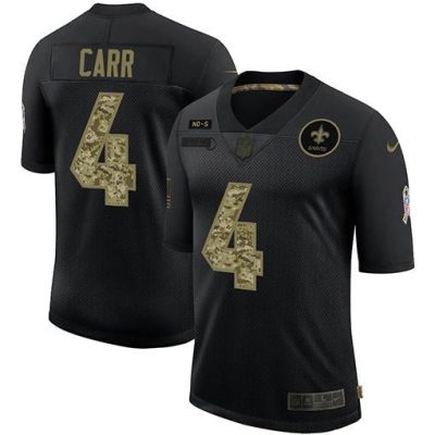 New Orleans Saints #4 Derek Carr Nike 2020 Salute To Service Camo Limited NFL Jersey Black