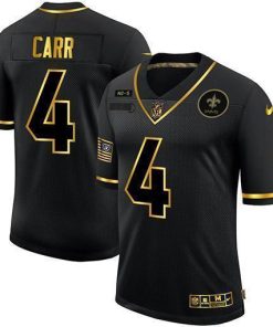 New Orleans Saints #4 Derek Carr Nike 2020 Salute To Service Golden Limited NFL Jersey Black