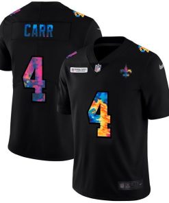 New Orleans Saints #4 Derek Carr Nike Multi-Color Black 2020 NFL Crucial Catch Vapor Untouchable Limited Jersey