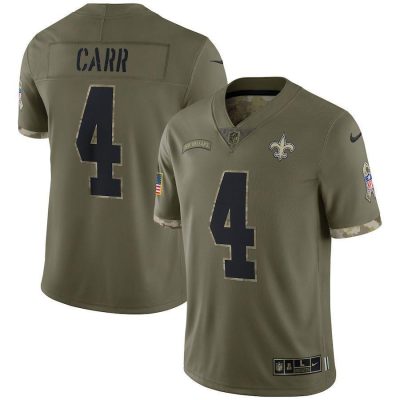 New Orleans Saints #4 Derek Carr Nike 2022 Salute To Service Limited Jersey - Olive