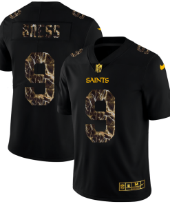 New Orleans Saints #9 Drew Brees Black Nike Flocked Lightning Vapor Limited NFL Jersey