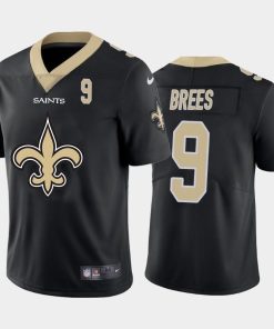New Orleans Saints #9 Drew Brees Black Nike Big Team Logo Player Vapor Limited NFL Jersey