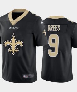 New Orleans Saints #9 Drew Brees Black Nike Big Team Logo Vapor Limited NFL Jersey