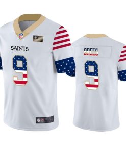 New Orleans Saints #9 Drew Brees White Nike Team Logo USA Flag Vapor Untouchable Limited NFL Jersey
