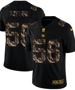 New York Giants #56 Lawrence Taylor Men's Black Nike Flocked Lightning Vapor Limited NFL Jersey