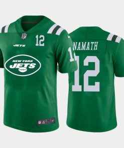 New York Jets #12 Joe Namath Green Nike Big Team Logo Player Vapor Limited NFL Jersey
