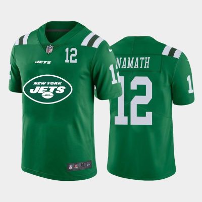 New York Jets #12 Joe Namath Green Nike Big Team Logo Player Vapor Limited NFL Jersey