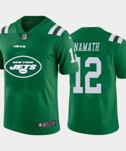New York Jets #12 Joe Namath Green Nike Big Team Logo Vapor Limited NFL Jersey