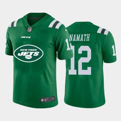 New York Jets #12 Joe Namath Green Nike Big Team Logo Vapor Limited NFL Jersey