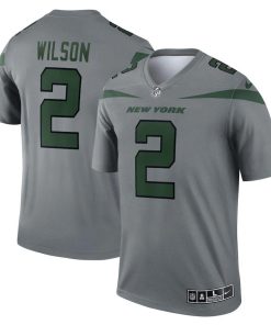 New York Jets #2 Jets Zach Wilson Nike Gray Inverted Legend Jersey